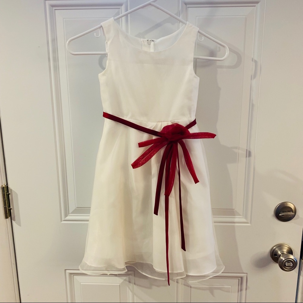 White flower girl dress